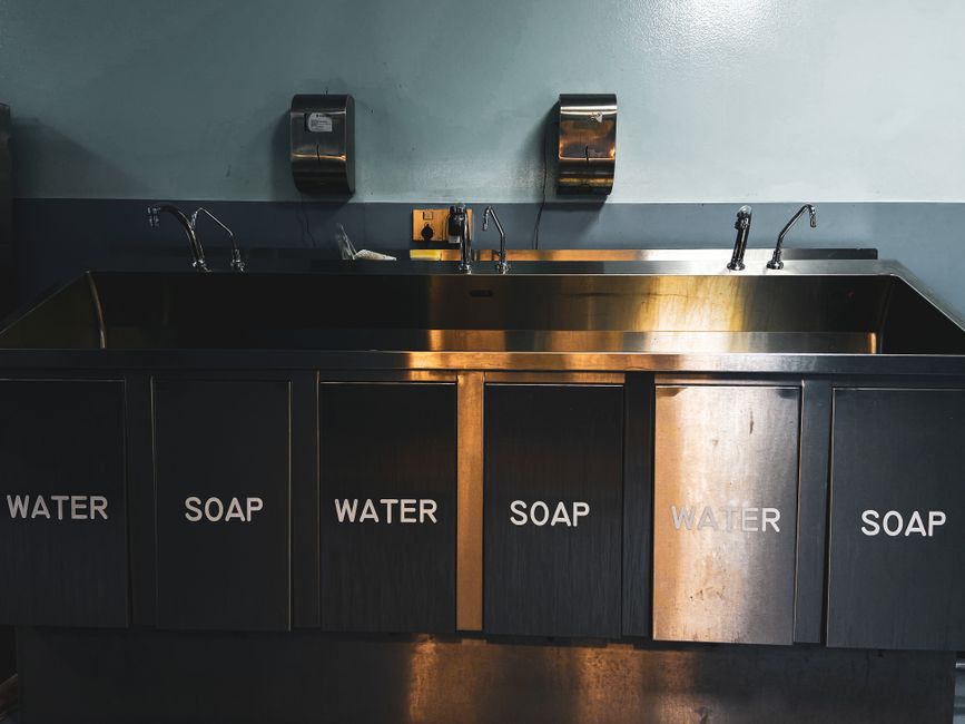 Commercial drain cleaning in a commercial kitchen