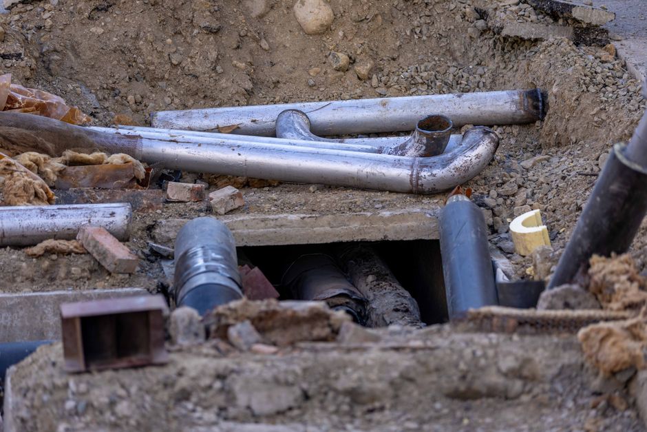 Main line replacement residential plumbing sewer lateral