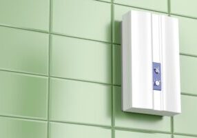 Tankless water heater in the bathroom