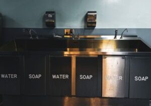 Commercial drain cleaning in a commercial kitchen